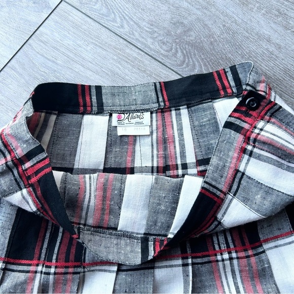 Plaid Midi Skirt in Red and Black - Picture 6 of 15